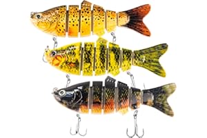 TUXIBIN esche da pesca, confezione da 3 pezzi, 6 segmenti per affrontare 6# in acciaio al carbonio ad alto tenore di carbonio, esche dure da pesca