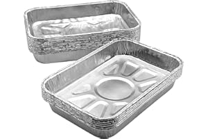 Delahunt Catering Supplies 50 Pack - Disposable Aluminium Foil Baking Trays, Mini Tray Bakes, Small Containers for Baking, Roasting, Freezing, Storage, Cooking, Brownies 19cm x 12.6cm x 2.6cm