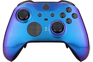 eXtremeRate Coque Avant de Remplacement pour Xbox One Elite Series 2 Manette, Coque Avant Customisé avec Anneaux pour Xbox One Elite Series 2 Manette, Modèle 1797, Caméléon Bleu Violet