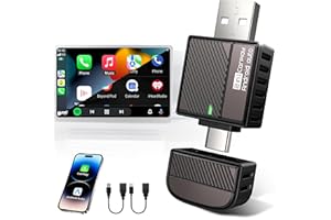 BYTEWAVE Wireless Android Auto & CarPlay Adapter 2-in-1, 2026 Upgraded UK Apple Car Play Dongle [Mini, Latency-Free, Auto Connect] Convert Wired to Wireless via USB-A/Type-C, Plug & Play, Fit for 2016+ Cars