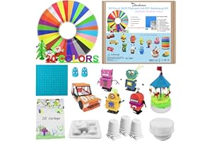 ‎DACHMA 3D Stift Filament PCL DIY – 5 DIY zum Aufziehen + PCL Filament 1,75 mm 30 Farben (150 m) + 3D-Stiftmatte + 3D-Vorlagen (40 Vorlagen) + Fingerschutz für 3D Stifte filament für Kinder werden