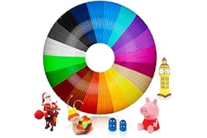 VIOSMUT Fil Stylo 3D Pla, Recharge Stylo 3D 1.75mm, 5M Chacun-3D Pen Filament 20 Couleurs pour Enfants et Adultes, Filament Accessoire de Stylo 3D pour ODRVM, Tecboss, Lovebay et Stylo D'imprimante 3D