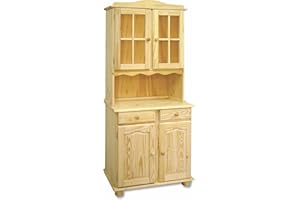 MOBLIT Alacena de Dos Puertas Sin Barnizar Realizada en Madera de Pino Macizo Natural Serie Canet Medidas (197x88x42) cm (AltoxAnchox Fondo) Decorala a tu Gusto.