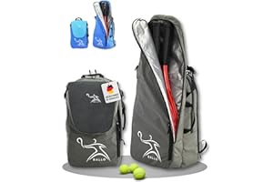‎BALLO BALLO® Tennisrucksack Tennistasche [NEUHEIT] Schlägertasche Rucksack Tasche Tennis Badminton | Damen Herren mit Schuhfach & geschlossenem Schläger Fach