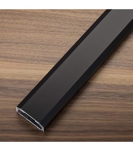 Goulotte Câble Plat En Aluminium Noir Mat 50x15 Mm - Autocollant, Longueur 80 Cm - Pour Cacher Les Fils TV, Bureau, Mur