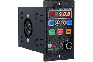 Jadeshay Variateur de Fréquence, Variateur de Vitesse pour Moteur 220V 1100W Convertisseur de Fréquence VFD entrée Monophasée Sortie Triphasée pour Contrôle de la Vitesse du Moteur