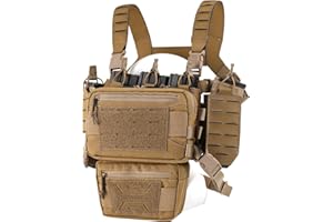VOTAGOOGEAR VOTAGOO Paintball Brustschützer - Taktische Weste, Molle Modular Micro Fight Plattenträger Chest Rig, Verstellbar und Abnehmbar, mit 5,56/7,62 Magazintasche