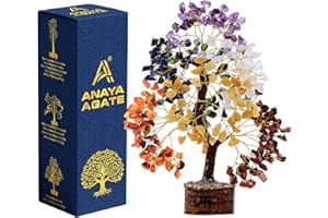 ANAYA AGATE 7 Chakra Crystal Tree of Life – Handmade Healing Crystals and Crystals and Healing Stones Money Tree for Home & Office Decor – Feng Shui Spiritual for Women