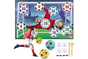 Auney Jeux de Football Enfant,Ensemble de But de Football avec Balles Velcro pour Sports Jeux d'Intérieur et d'Extérieur,Cadeaux de Football pour Jouet Enfants 3 4 5 6 7 8-12 Ans
