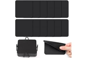 Myir JUN sottobicchiero Set 12 Personalizzati per Bicchieri Double Face Impermeabili Antiscivolo Resistente al Calore con Portabicchieri (Nero)