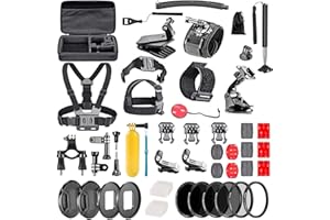 Navitech 60-in-1 Action Camera Accessories Combo Kit with EVA Case - Compatible With The Dragon Touch 4K Action Camera,