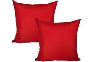 JACK 2er Set Outdoor Kissenhülle Kissenbezug 50x50cm Wasserfest Sitzkissen Lounge Kissen Garten Stuhl Lotus Effekt, Farbe:Rot