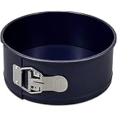 Zyliss Non-Stick Springform Cake Tin with Loose Base, 20cm/8in, PFAS Free Carbon Steel, Easy to Clean, Dark Blue, Round Bakin