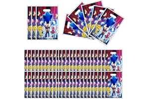 NDZYDXW 50 Pezzi Sacchettini Compleanno Bambini SonicC The Hedgehog, Regalo Caramella e Biscotto, Feste,Borsa per Natale, Matrimoni (25 x 16 cm)