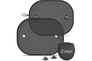 DIZA100 Car Sun Shade for baby, 2 Pack Car Window Shades for baby Blocking Harmful UV Rays Sun Glare Heat for Baby Kids Adults Pets-44x36 CM Universal Fit (Suction Cups)