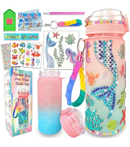 Kit Artigianale Unicorno Per Bambine - Decorazione Bottiglia Acqua Con Diamanti, Età 5-12 Anni - Foto 5