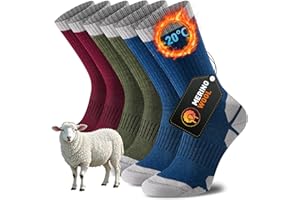 Niorasen Męskie Skarpety Termiczne z Wełny Merino, Skarpety do Chodzenia dla Mężczyzn i Kobiet, Skarpety Trekkingowe, Amortyzacja, Przeciwdziałające Otarciom, Skarpety Sportowe do Biegania, 3 Par