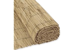 ESTO Arella In Bambù Naturale Per Esterno, Canniccio Frangivista Ombreggiante Da Giardino, Terrazzo, Balcone, Stuoia Recinzione Decorativa In Canna Bambù, Rete Frangisole Privacy (1x5 Metri)