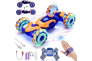 ACEMALL Macchina Telecomandata con Controllo Gestuale, Spray, Musica Luminosa, 4WD Stunt Car Drift Macchina Radiocomandata Giochi Bambini Regalo Bambino per bambini ragazzi ragazze giocattoli età 3-12 anni