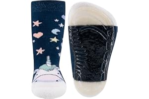 EWERS Stoppersocken Einhorn, Socken mit Antirutschsohle für Mädchen, Anti-Rutsch-Socken mit Gummisohle, MADE IN GERMANY, 1 Paar rutschfeste Kindersocken
