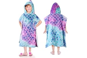 Kato Tirrinia Poncho de surf à capuche Changing Towels Quick Dry Beach Change Robe pour adulte homme femme imperméable et anti-sable pour le surf, la natation, la baignade, le bain, la grande taille