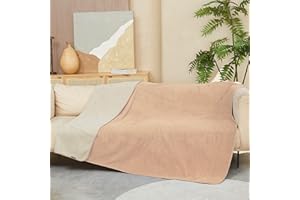 Kritter Planet Waterproof Dog Blanket,Love Blanket Waterproof Couples, Sofa Covers Furniture Protector for Bed Couch Car Seat, Comfortable Washable Reversible Throw Blanket, 203 x 152 cm Camel Taupe