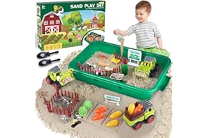 Aliex Magic Play Sand Set Toys for Kids, Farm Animal - All in One Sand Playset No Mess - Sand Art Kits Birthday Christmas Gifts for Boys Girls 3 4 5 6 7 8 Year Old