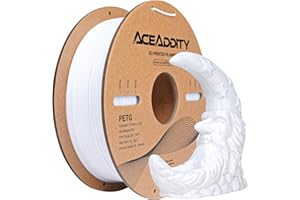 Aceaddity PETG Filament 1.75mm, Filament pour Imprimante 3D, Précision Dimensionnelle +/- 0.02mm, 1kg(2.2lbs) Filament d'impression 3D (1kg Blanc)
