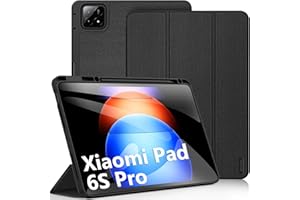 DUX DUCIS Coque pour Xiaomi Pad 6S Pro 2024 12,4" avec Porte-Stylet, Étui Housse de Protection Antichoc avec Fonction de Veille/Réveil Auto, Noir