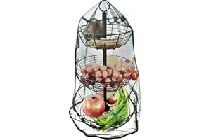 Auroni Insektenschutz Netz für 3 stöckige Etagere, Schutz vom Obst, gegen Insekten -keine Fliegen mehr auf dem Obst- ohne Etagere - Fliegenschutz,