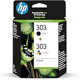HP 303 Nero e Tricromia, 3YM92AE, Confezione da 2 Cartucce Originali HP, Compatibili con Stampanti HP Tango e Tango X, Envy 6