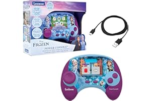 Lexibook, Królowa Śniegu, Power Console, Dwujęzyczna Francuska, Angielska Konsola do Gier Edukacyjnych z 100 Aktywnościami, JCG100FZi1, Niebiesko-Fioletowa
