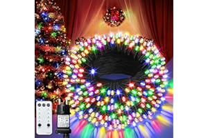 CGN Luci Natale Esterno 35M 300 LED Luci Albero di Natale Interno con Memoria e Telecomando, 8 Modalità Luci Natalizie da Esterno con Timer IP65 Catene luminose da Esterno per Giardino Balcone Festa
