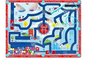 Beria Montessori Toys for Kids 2-8 Year Old: Magnetic Maze Wooden Toys Gifts for Boys Girls Age 2 3 4 5 6 7 8 Birthday Presents for Toddler Educational Games Magnetic Color and Number Maze Toy