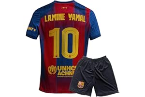 Qycksouth Yamal, set di 10 maglie da calcio per bambini, a maniche corte con pantaloni, per bambini, set da maglia Fanstyle 2026 stagioni, taglie 128-176