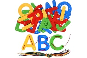READY 2 LEARN Lacing Alphabet | Uppercase | 26 Letters | 8 Laces | Threading Toy for Kids | Fine Motor Skills, Letter Recognition and Early Spelling