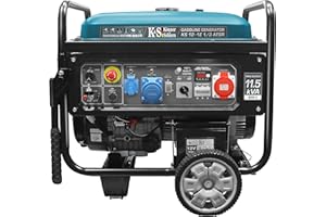 K&S KÖNNER&SÖHNEN Könner & Söhnen Agregat Prądotwórczy KS 12-1E 1/3 ATSR Generator Prądu Benzyna Jdnocylindrowy e-start, automatyczny prąd awaryjny 4-suwowy silnik 11500kVA, 18.5kM, 230V/400V, stabilizacja napięcia (AVR), ręczne/elektro wyjście na 12 V generator do domu, garażu, warsztatu