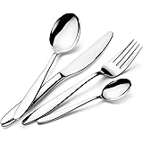 Lagostina Luisa, Set Servizio Posate monoblocco per 6 Persone, Acciaio Inox 18/10, 24 Pezzi (6x forchetta, coltello, cucchiai