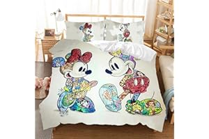 DDONVG Juego de Ropa de Cama Infantil de Dibujos Animados de Cartoon Mouse, Ropa de Cama Infantil, Cartoon con Funda de Almohada, Estampado 3D, Microfibra Multicolor (2, 135 x 200)