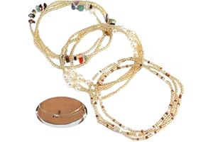 Diamday 3PCS Pouces Perles Taille Chaîne africain pour Femmes Africain Taille Perles Plus La Taille Taille Élastique Chaîne Ventre Perles D'été Plage Corps Ventre Chaîne Bijoux