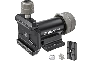WEYLLAN PH3 Monopode Cardan Tête, Tête de Cardan Monopode, CNC All Métal Side Inclinaison Tête avec Plaque Arca Swiss Quick Release pour Trépied, Lentilles Longues pour Téléphoto, Charge Maximale 22 lbs/10 kg
