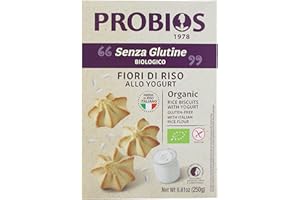 Probios Fiori di Riso allo Yogurt - Biscotti riso senza glutine - Snack Croccante per Celiaci - Prodotto con Ingredienti Biologici - 250 g
