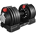 Yaheetech Space-Saving Adjustable Dumbbell Set - 12.5KG/18KG/24KG/40KG Weights with Safety Locking Mechanism, Home Gym Strength Training Equipment for Full Bodybuilding