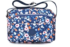 tuokener Borsa a Tracolla Donna Borsetta Impermeabile Borse a Spalla Crossbody Messenger le Donne Multi Tasca Borsa Casuale Per Viaggio (Stampa blu)