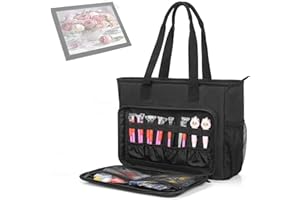 BQKOZFIN Carrying Case for Diamond Painting Accessories and A4 LED Light Pad, Diamond Painting Tools Storage Bag, Carrying Bag for Diamond Art Supplies (Bag Only) 39x12x31CM, Black