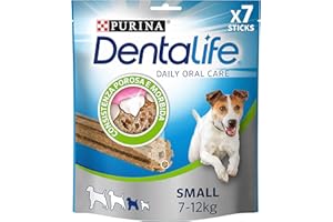 PURINA Dentalife Cane Snack per l'Igiene Orale, Taglia Small, 6 Confezioni da 7 Sticks Ciascuna, per un Totale di 42 Sticks