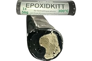 Ber-Fix 56g Epoxidkitt 2K Knetmetall – Hitzebeständig bis 300°C | Wasserdicht & schnellhärtend | Reparaturknete für Metall, Holz, Keramik | Modellierbare Reparaturpaste statt Flüssigmetall