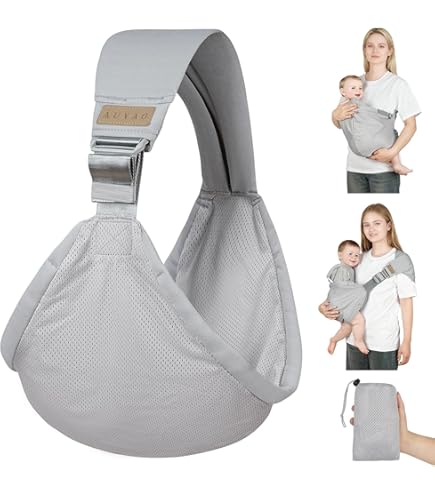 Jané Catch, kinderdrager zijbabydraagdoek, draagtassen voor baby's van 9 tot 48 maanden, 100% katoen, schouderbescherming, verstelbaar, ergonomisch, antislip, groen