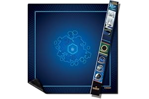 WOGAMAT Grand Tapis de Jeu Neoprene XL Bleu 92 x 92 cm pour Jeux de Cartes, Jeux de Dés, Jeux de Société - Néoprène Silencieux, épais, Lavable et antidérapant. Finition Luxe. Tapis multijeux