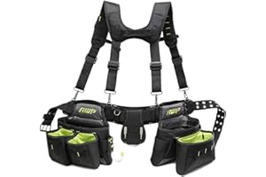 AWP Trapjaw General Construction Polyester Tool Rig | TrapJaw Tool Rig with Suspenders,Black, Green